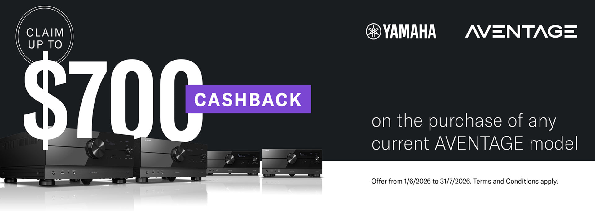 Yamaha Aventage Cashback Offer June/July 2026