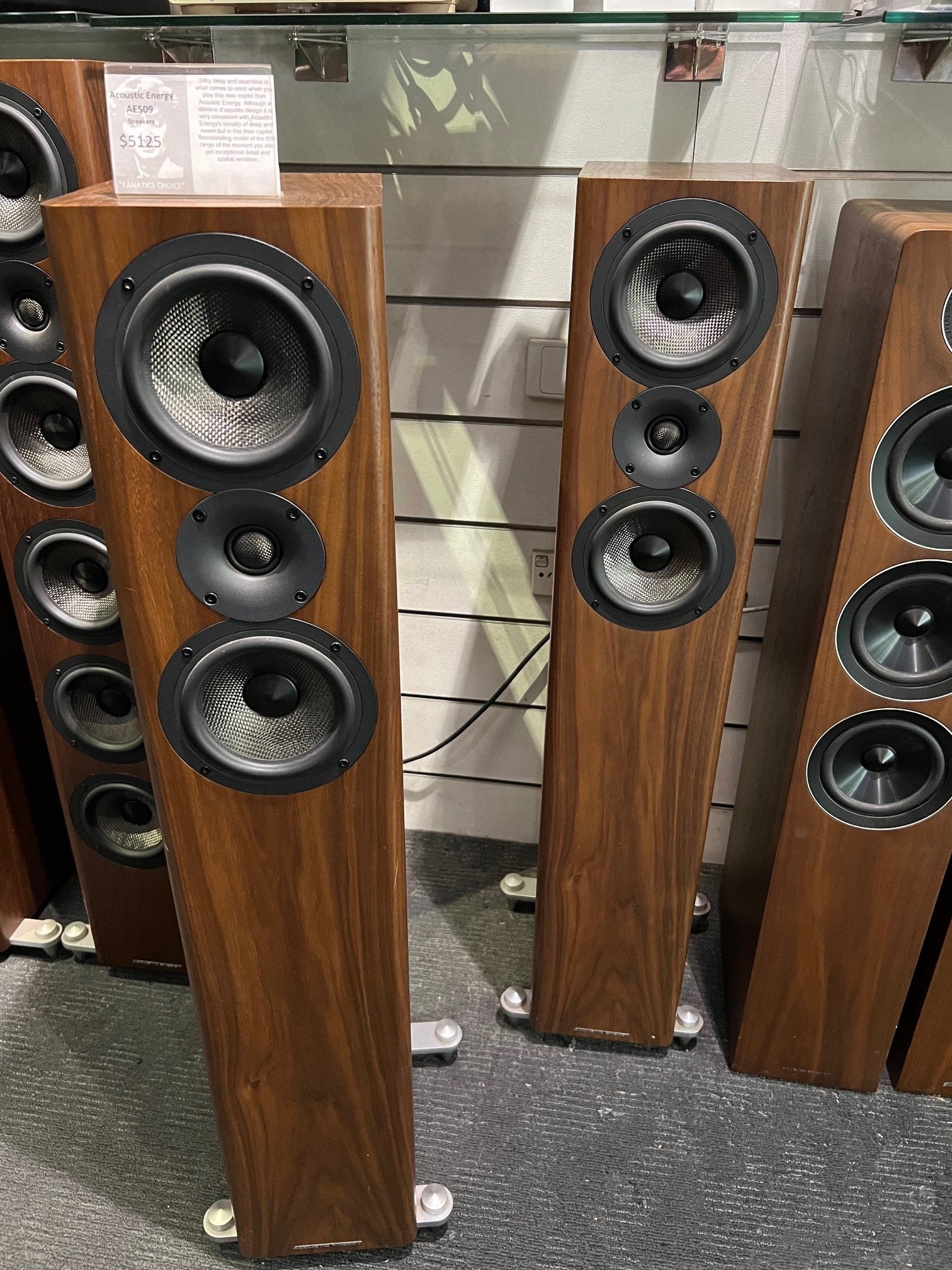 Acoustic Energy AE509 Floorstanding Speaker EX-DEMO, Walnut