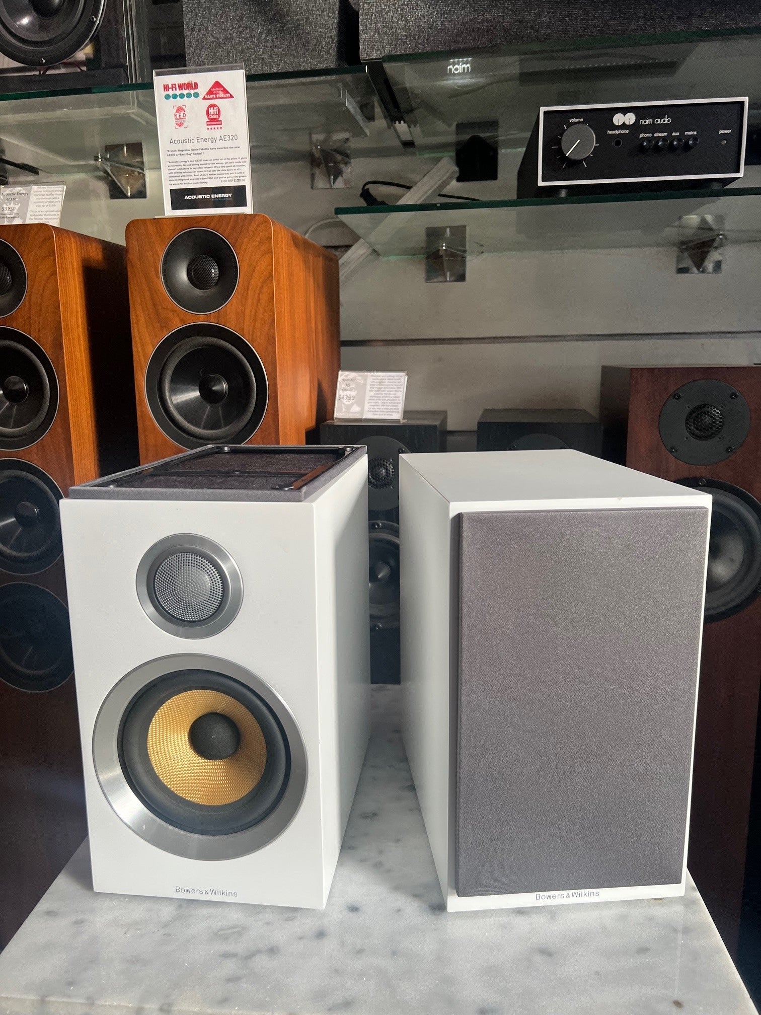Bowers and Wilkins CM1 S2 Bookshelf Speakers, TRADE-IN White