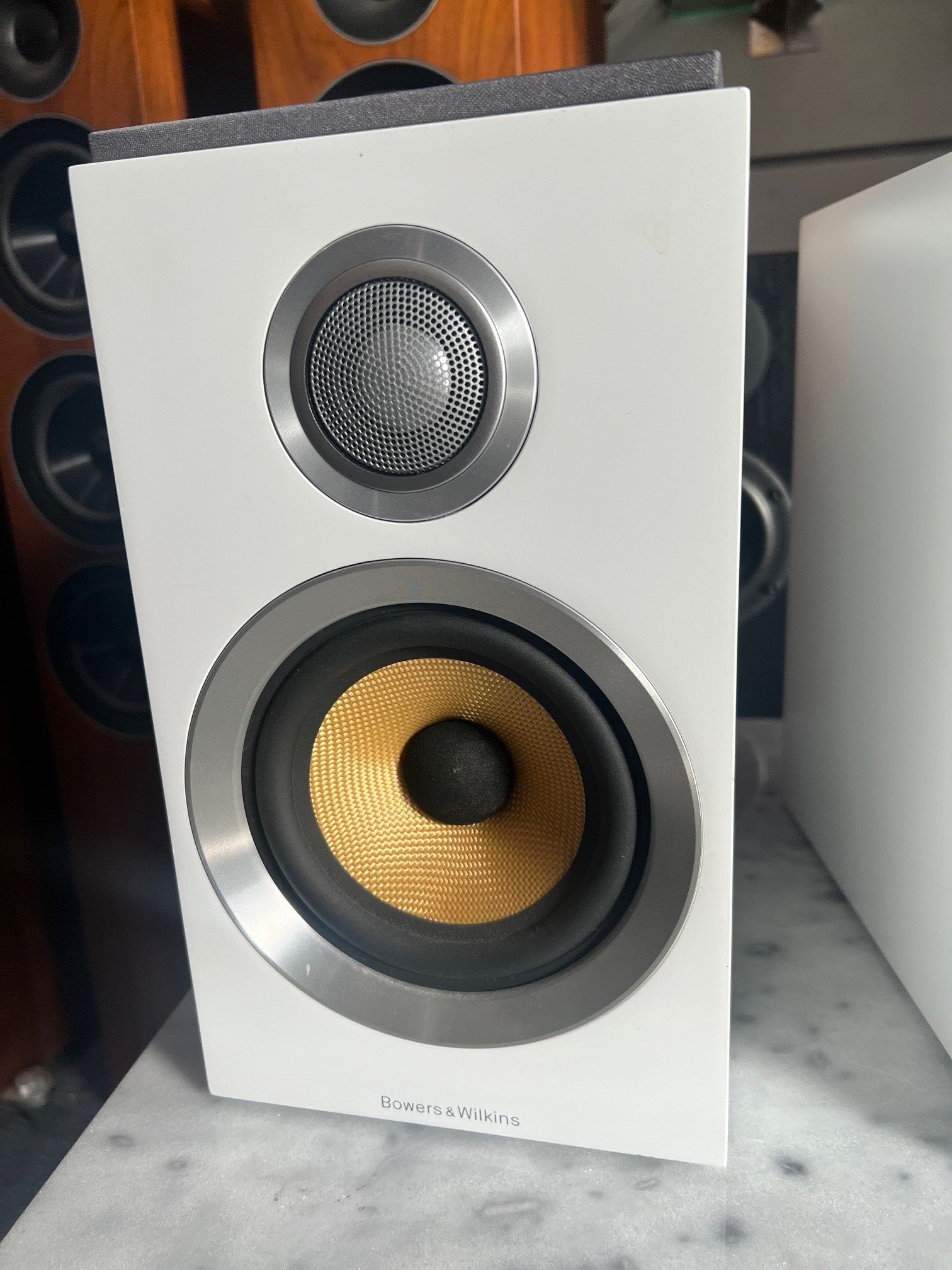 Bowers and Wilkins CM1 S2 Bookshelf Speakers, TRADE-IN White