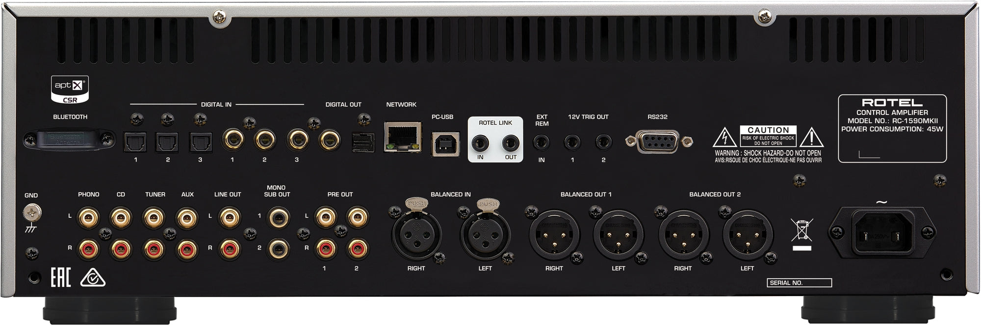 Rotel RC-1590 MkII preamplifier, – Carlton Audio Visual