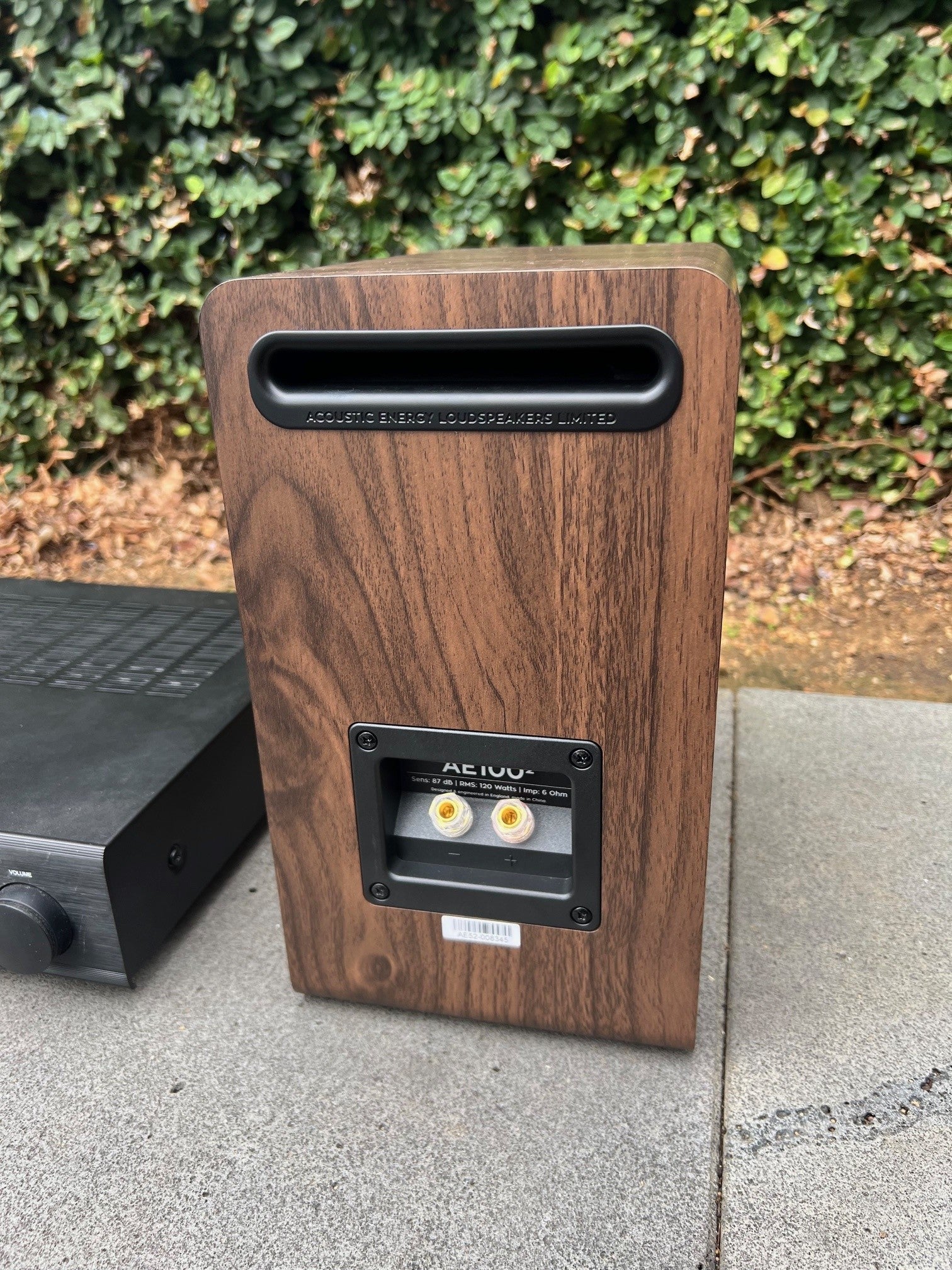 Unusual rear porting of the AE100 speakers