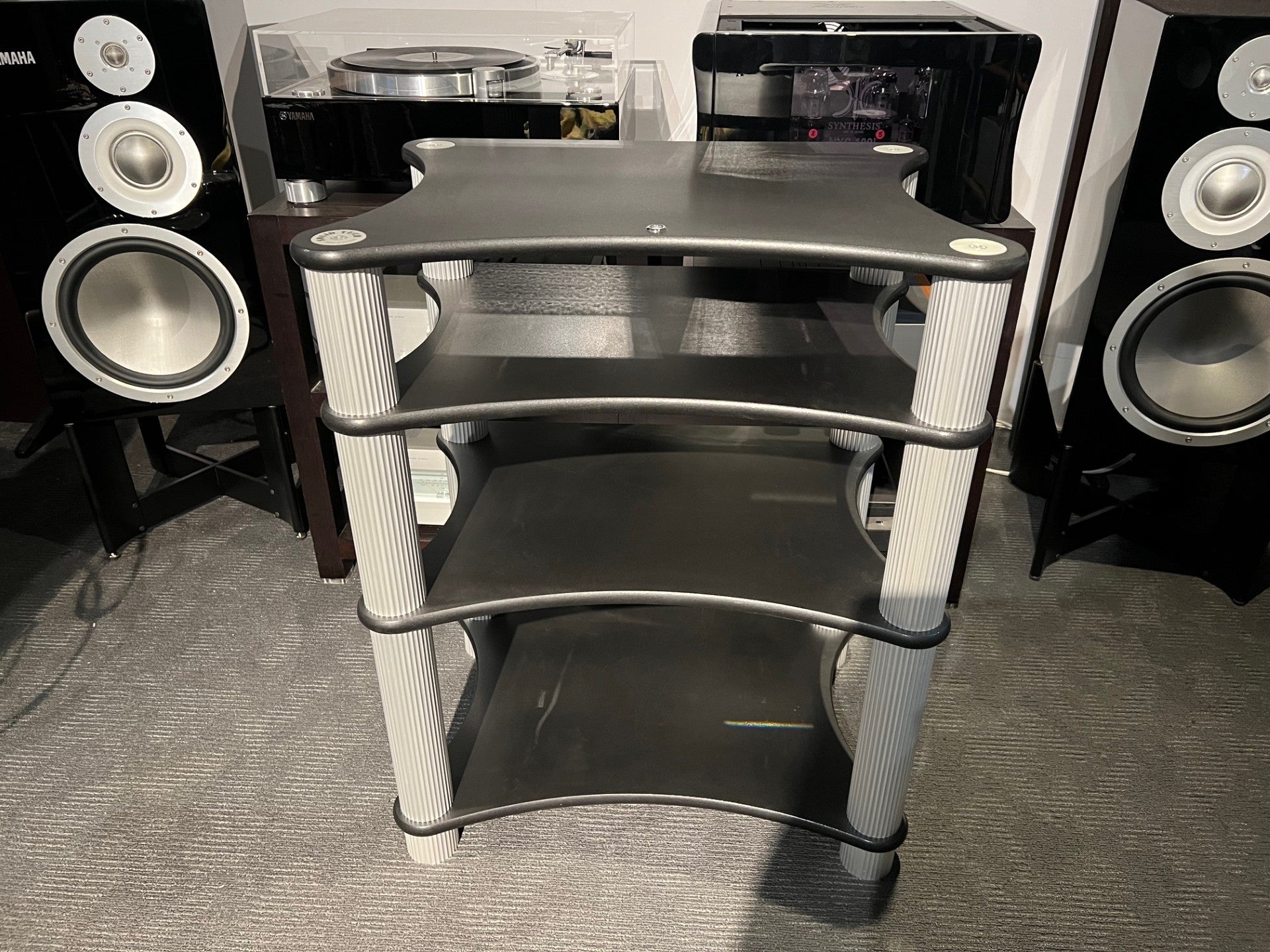 Solid Tech Radius HiFi Rack, Black with silver columns, Consignment Sa ...